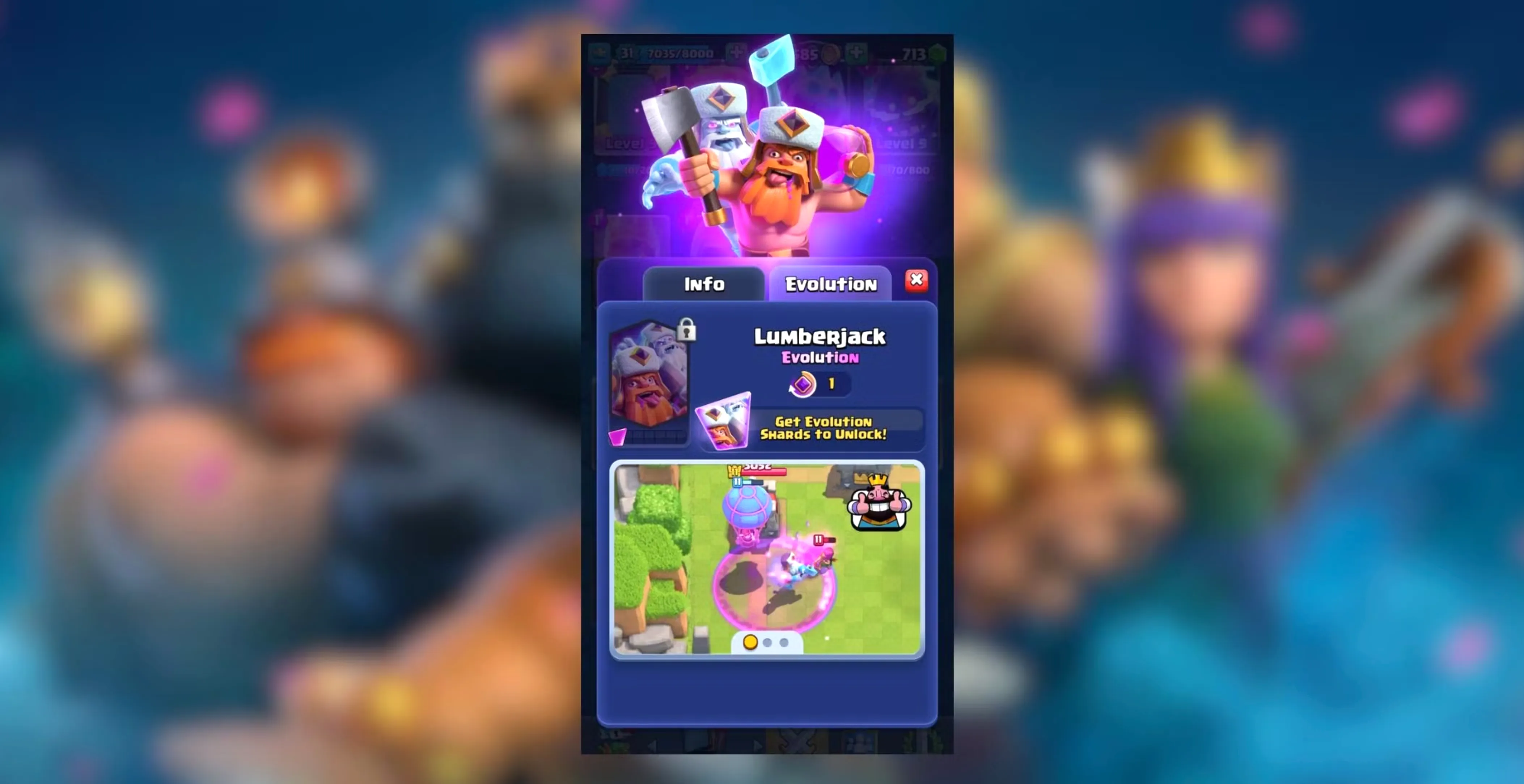 Evo Lumberjack card clash royale